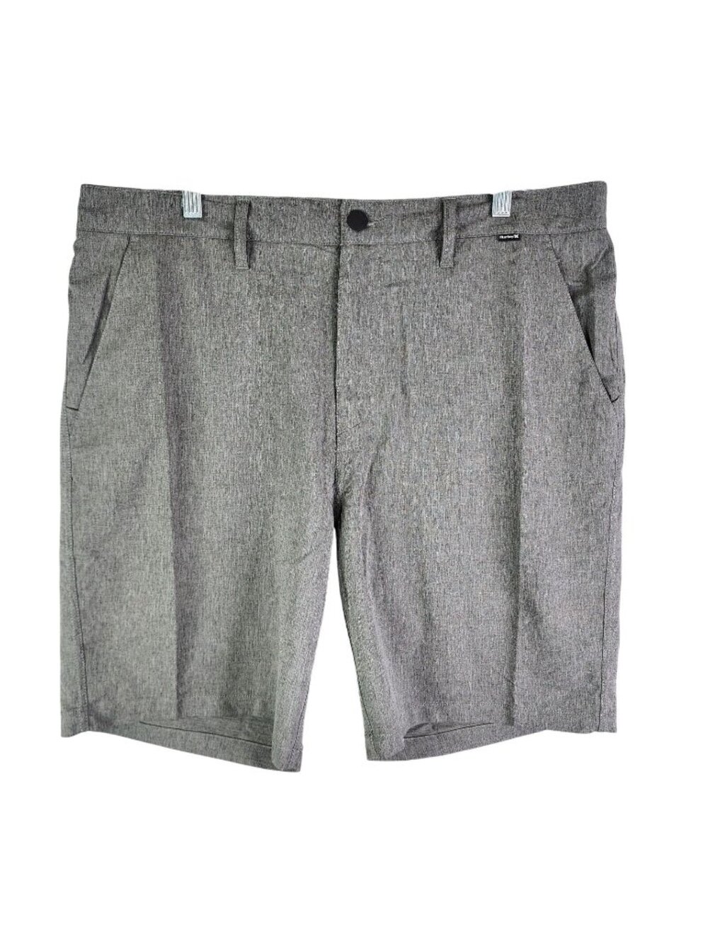 Mens Hurley Gray Board Shorts Flat Front Swim 9" Inseam Polyester Stretch 36